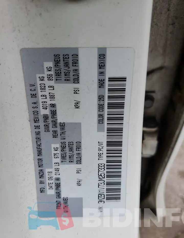 3MZBN1V73JM257333 Photo# 12