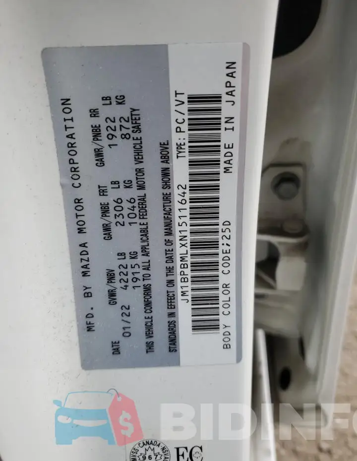 JM1BPBMLXN1511642 Photo# 12