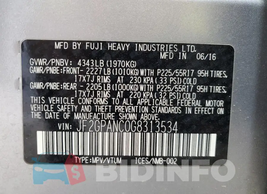 JF2GPANC0G8313534 Photo# 12