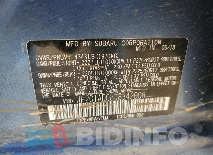 JF2GTADC8J8342008 Photo# 12