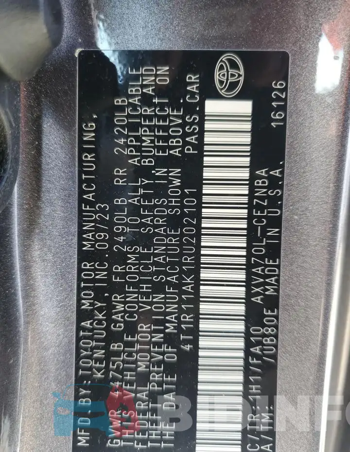 4T1R11AK1RU202101 Photo# 12