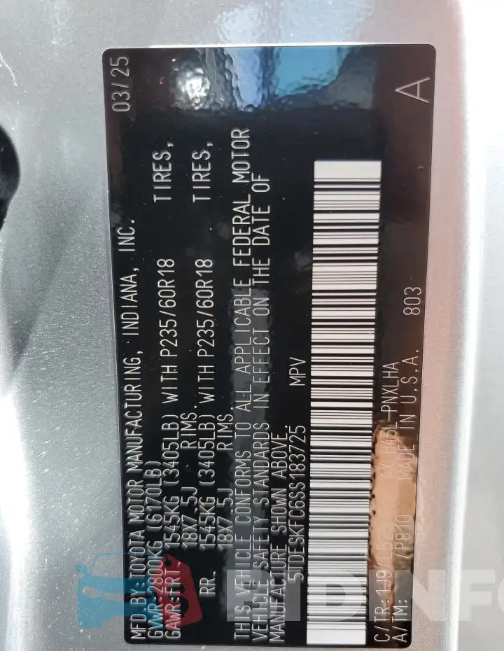 5TDESKFC6SS183725 Photo# 13