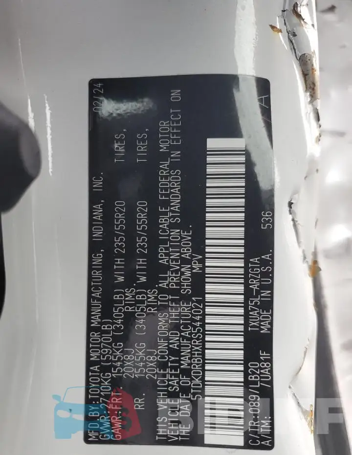 5TDKDRBHXRS544021 Photo# 13