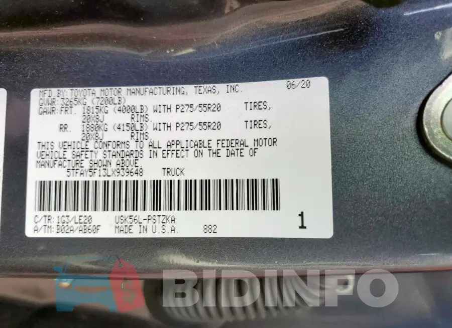 5TFAY5F13LX939648 Photo# 13