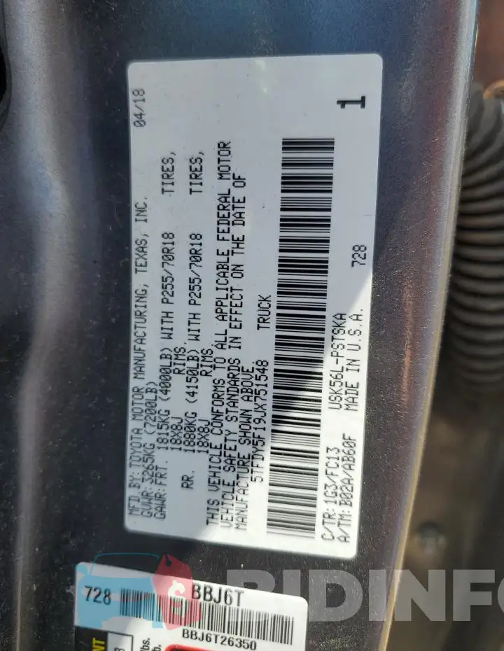 5TFDY5F19JX751548 Photo# 12