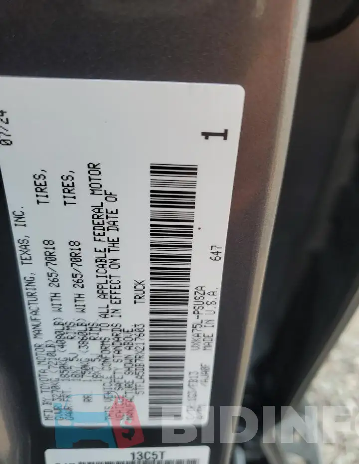 5TFLA5DB7RX217603 Photo# 13