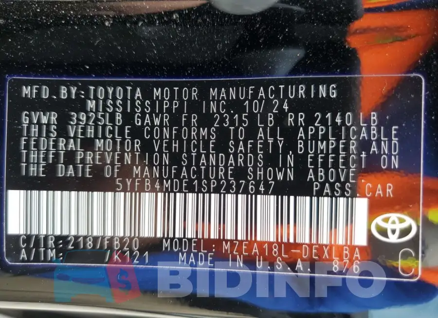 5YFB4MDE1SP237647 Photo# 13