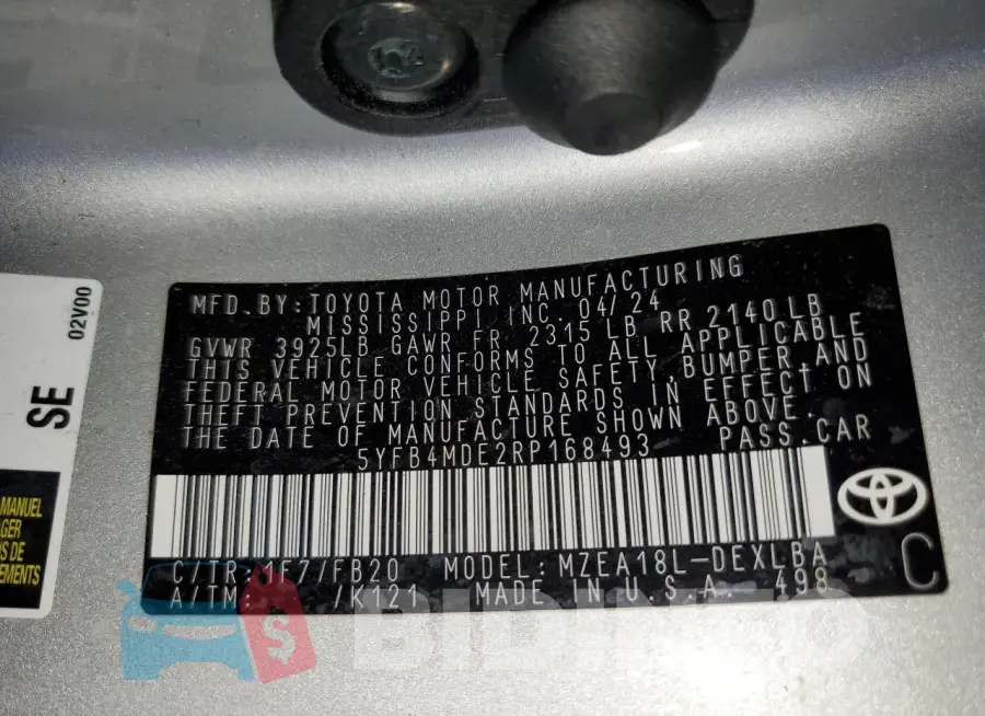 5YFB4MDE2RP168493 Photo# 12
