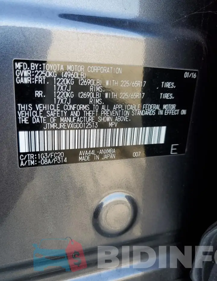 JTMRJREVXGD012513 Photo# 13