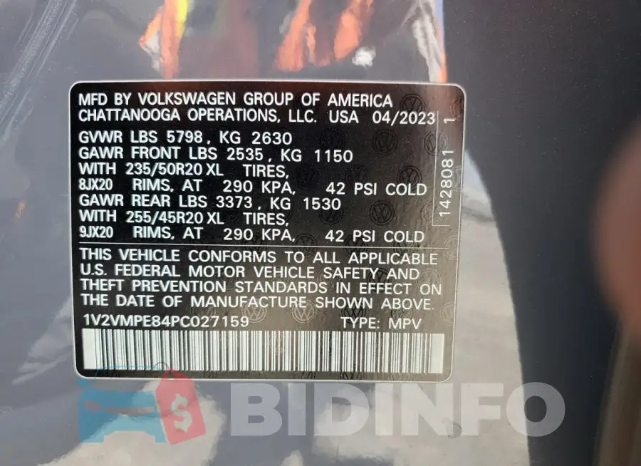 1V2VMPE84PC027159 Photo# 13