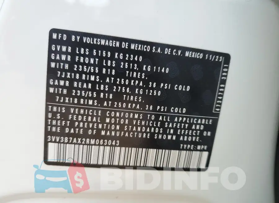 3VV3B7AX2RM063043 Photo# 13
