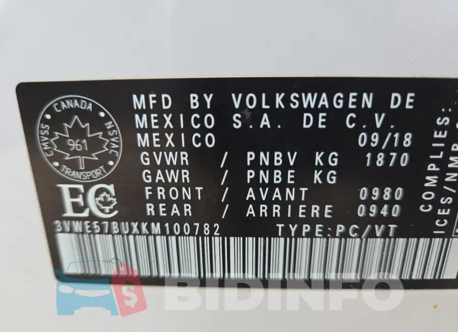 3VWE57BUXKM100782 Photo# 12