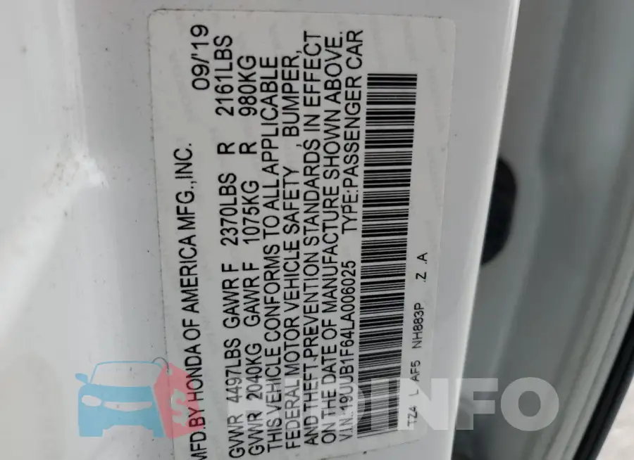 19UUB1F64LA006025 Photo# 13