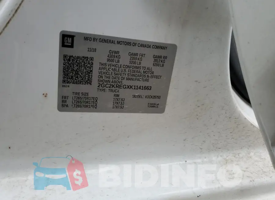 2GC2KREGXK1141663 Photo# 12