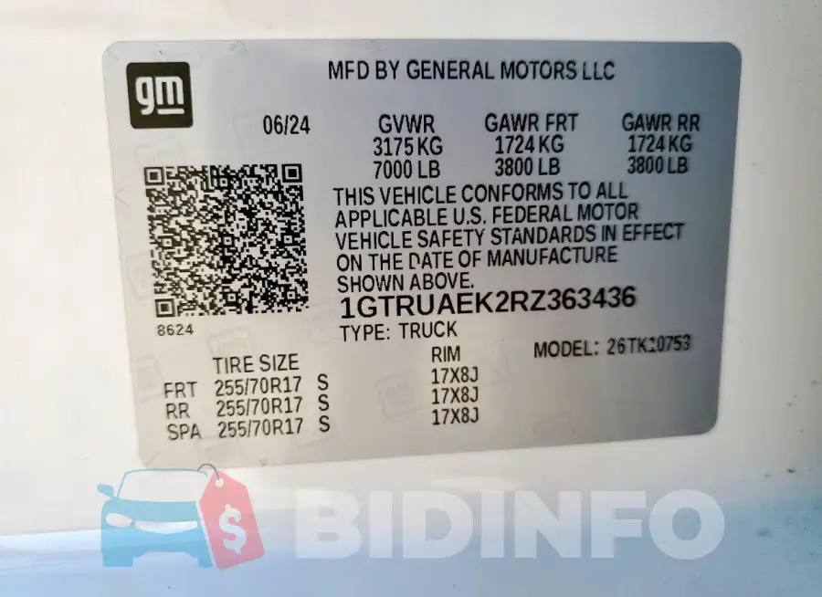 1GTRUAEK2RZ363436 Photo# 12