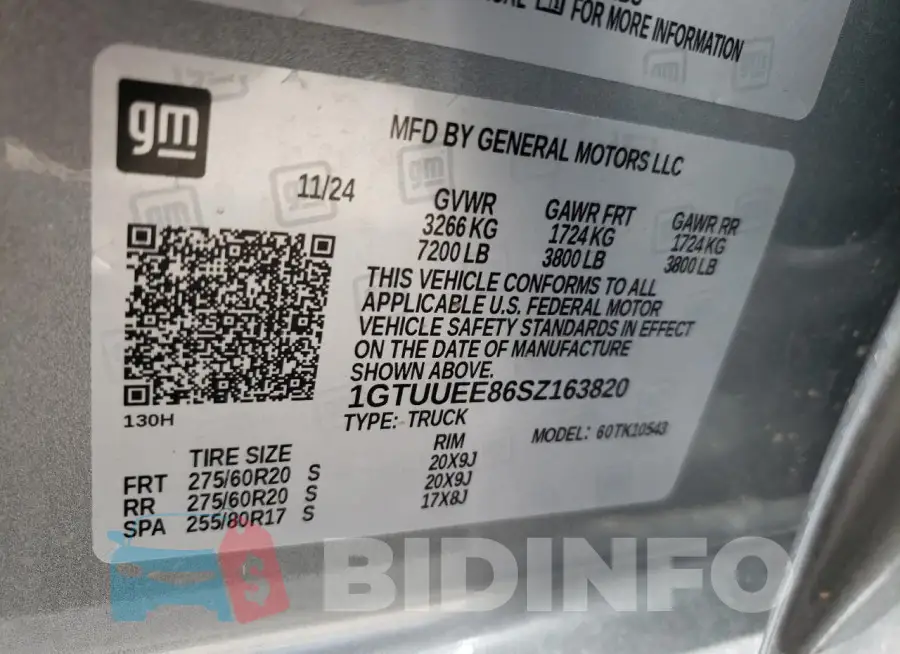 1GTUUEE86SZ163820 Photo# 12
