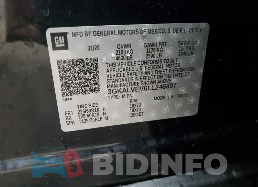 3GKALVEV6LL246897 Photo# 13