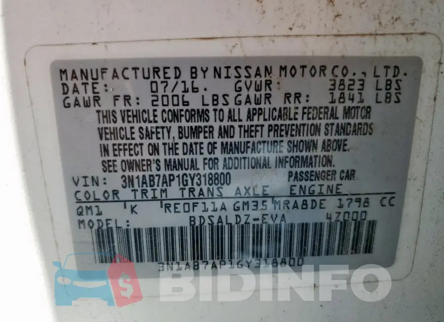 3N1AB7AP1GY318800 Photo# 12