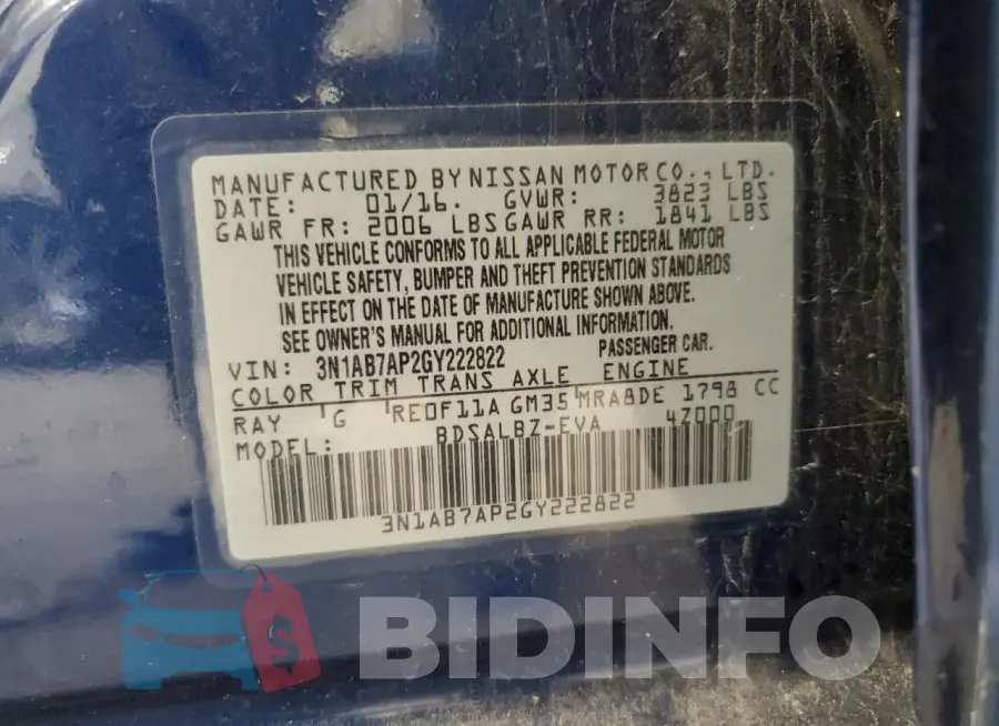 3N1AB7AP2GY222822 Photo# 12
