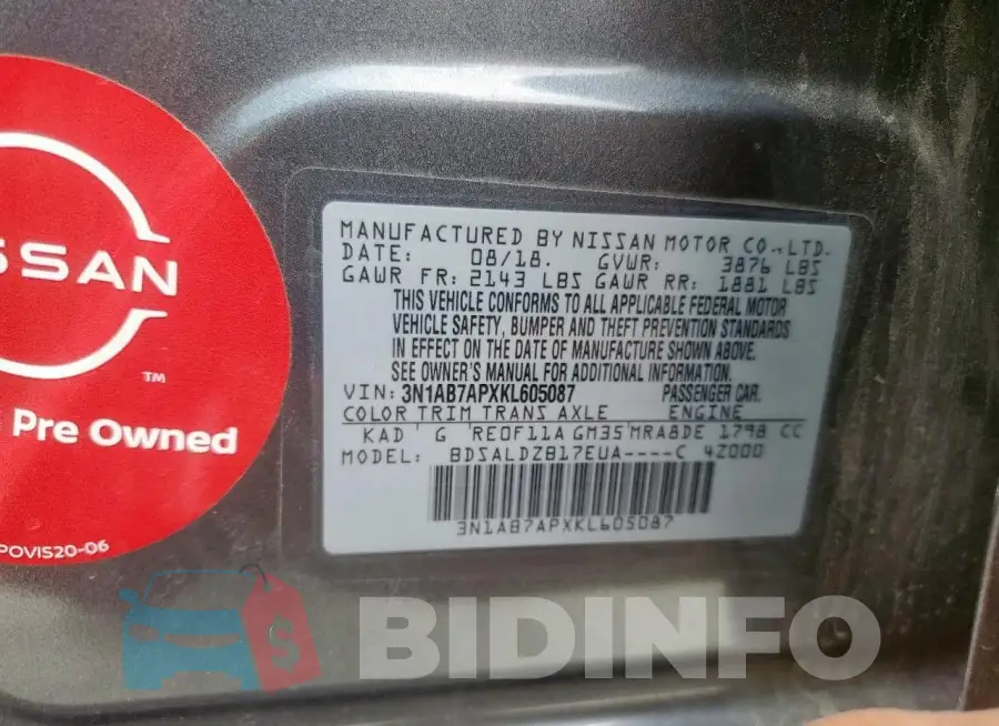 3N1AB7APXKL605087 Photo# 12