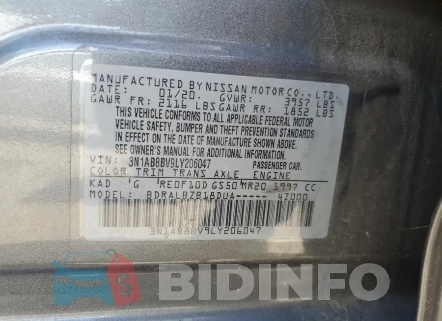 3N1AB8BV9LY206047 Photo# 12