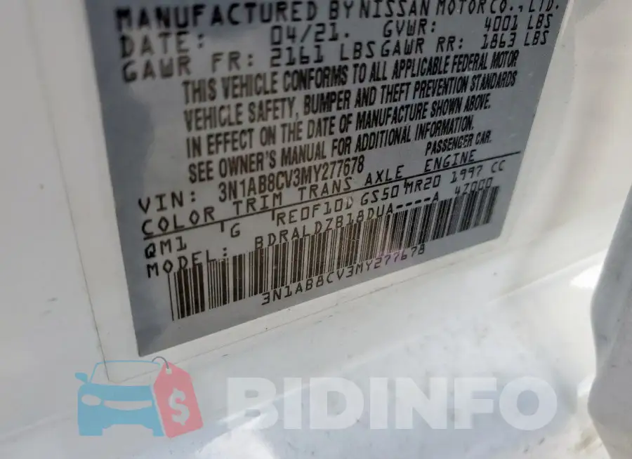 3N1AB8CV3MY277678 Photo# 12