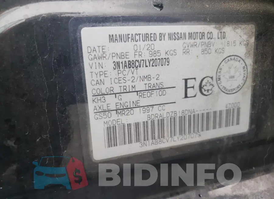 3N1AB8CV7LY207079 Photo# 13
