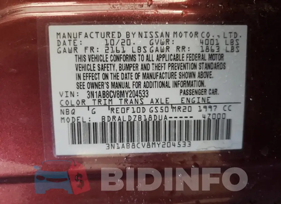 3N1AB8CV8MY204533 Photo# 12