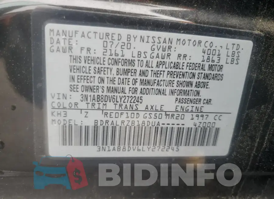 3N1AB8DV6LY272245 Photo# 12