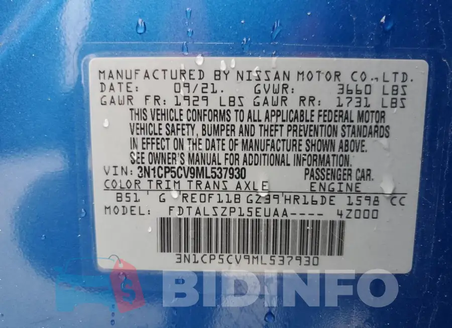3N1CP5CV9ML537930 Photo# 14
