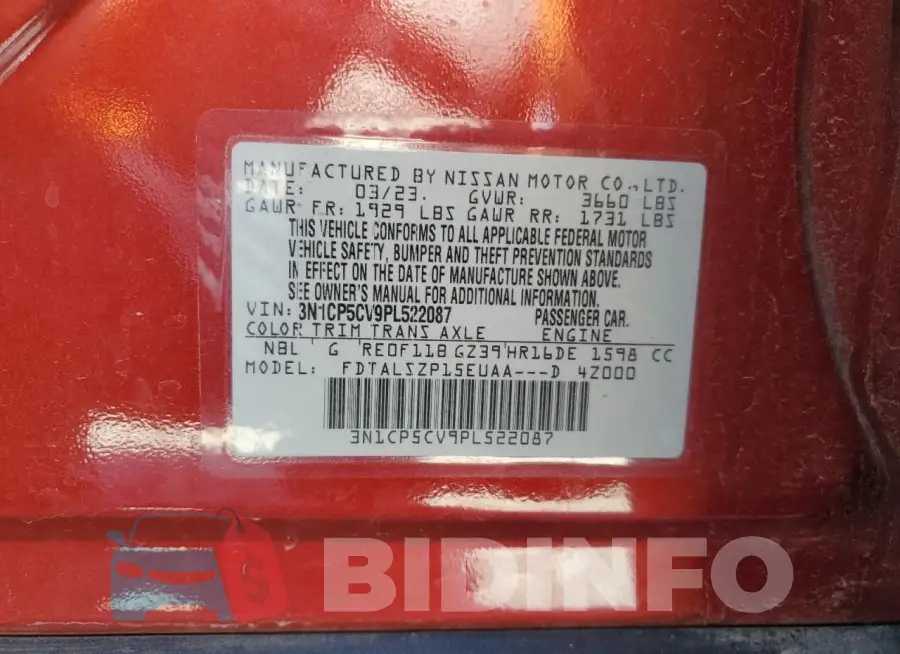 3N1CP5CV9PL522087 Photo# 12