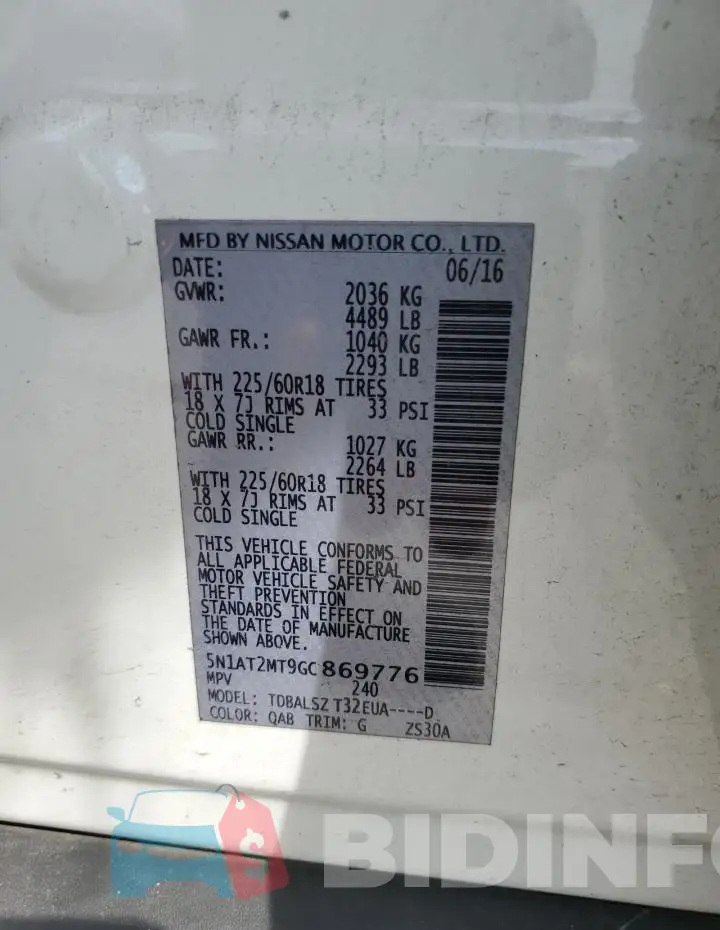 5N1AT2MT9GC869776 Photo# 14