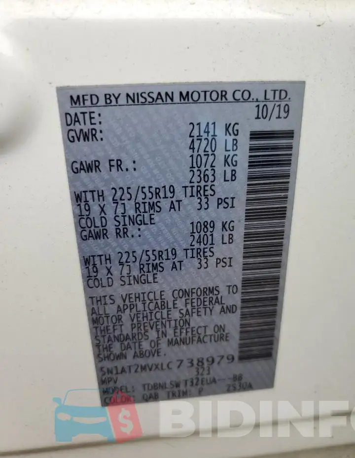 5N1AT2MVXLC738979 Photo# 14
