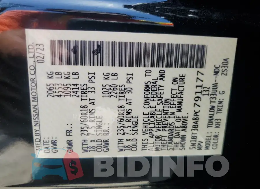 5N1BT3BA8PC791177 Photo# 13