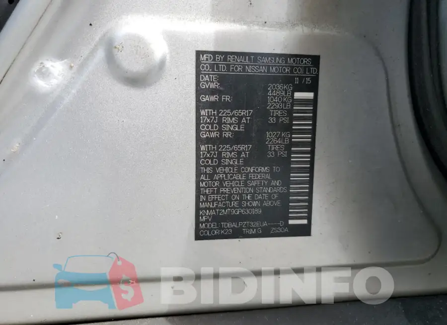 KNMAT2MT9GP630189 Photo# 13