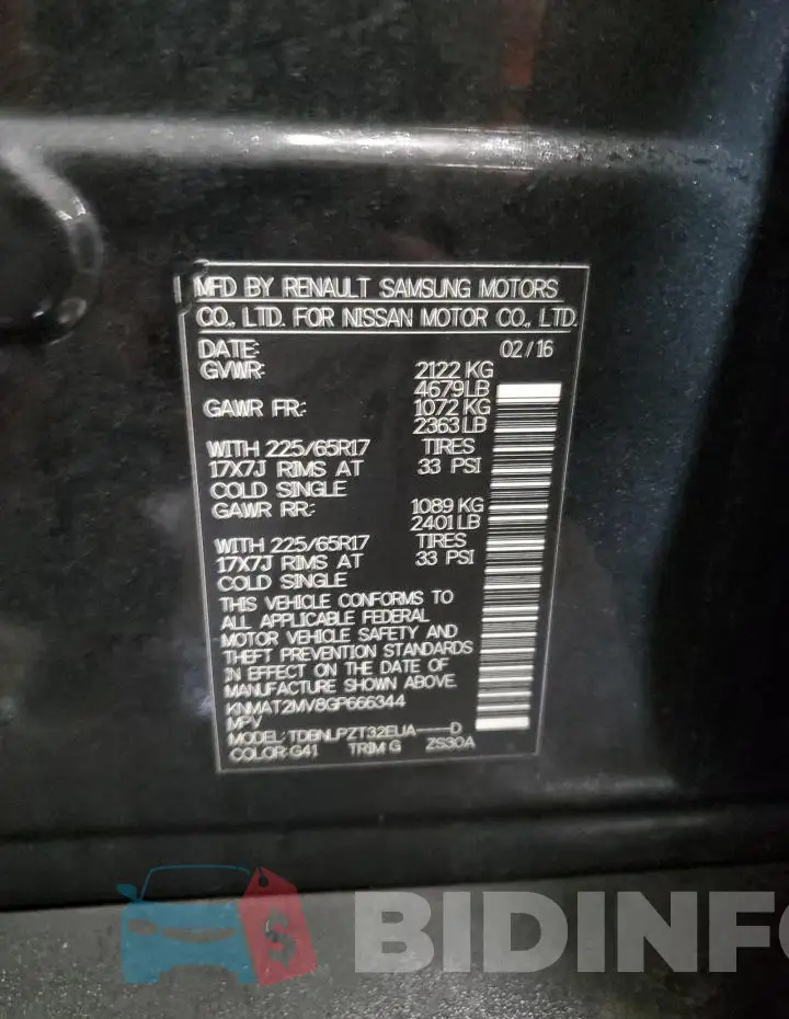 KNMAT2MV8GP666344 Photo# 13