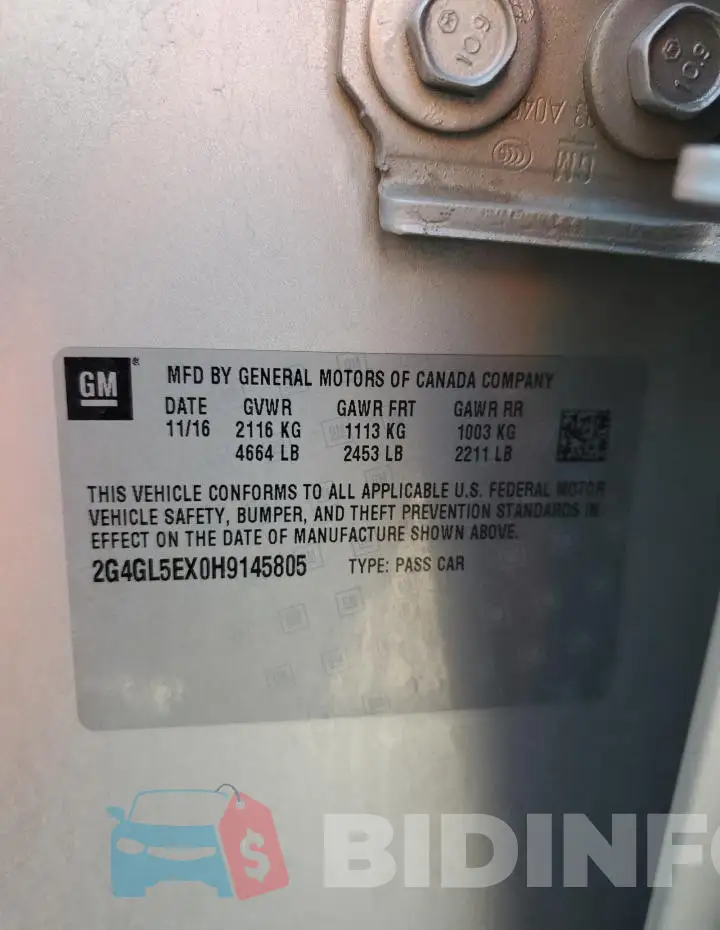 2G4GL5EX0H9145805 Photo# 12