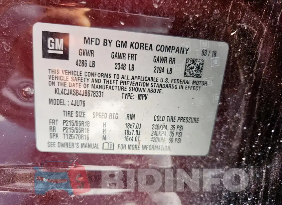 KL4CJASB4JB678331 Photo# 13