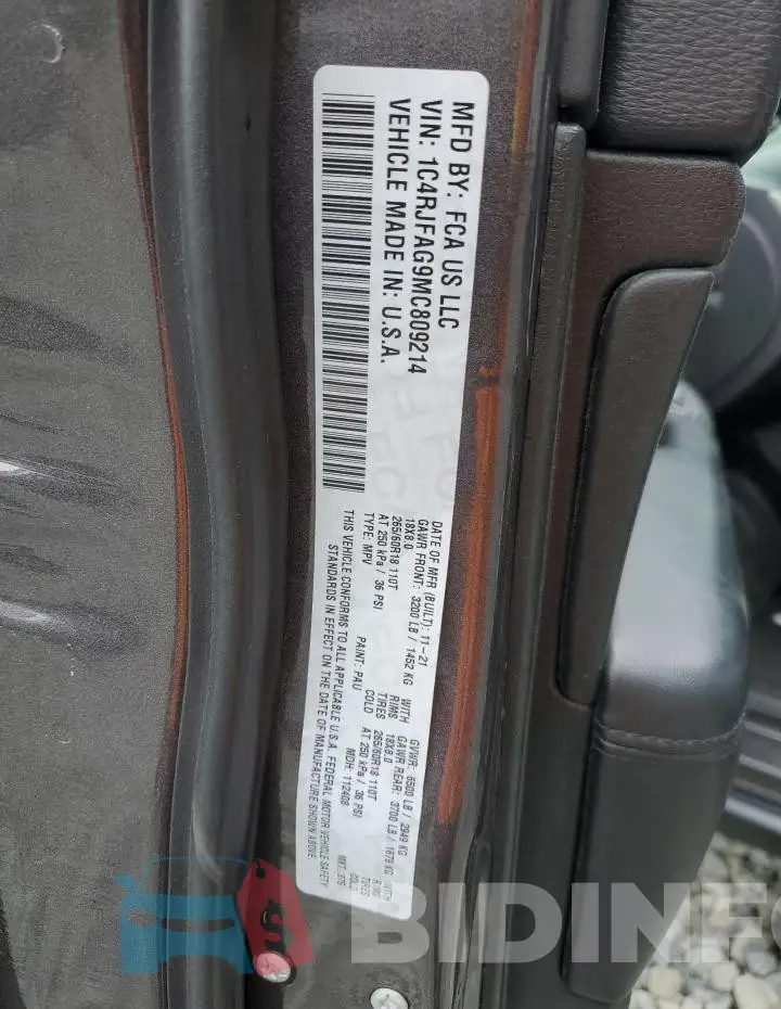 1C4RJFAG9MC809214 Photo# 13