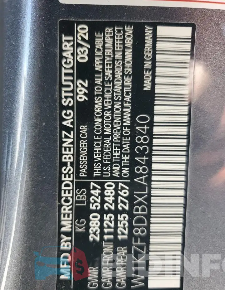 W1KZF8DBXLA843840 Photo# 13