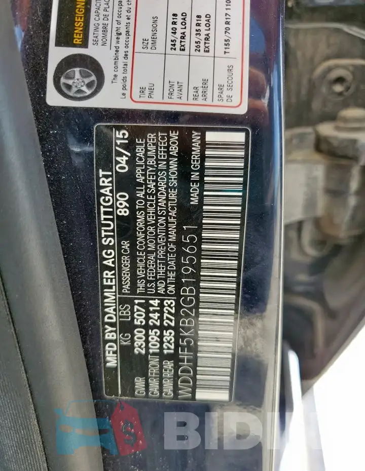 WDDHF5KB2GB195651 Photo# 12