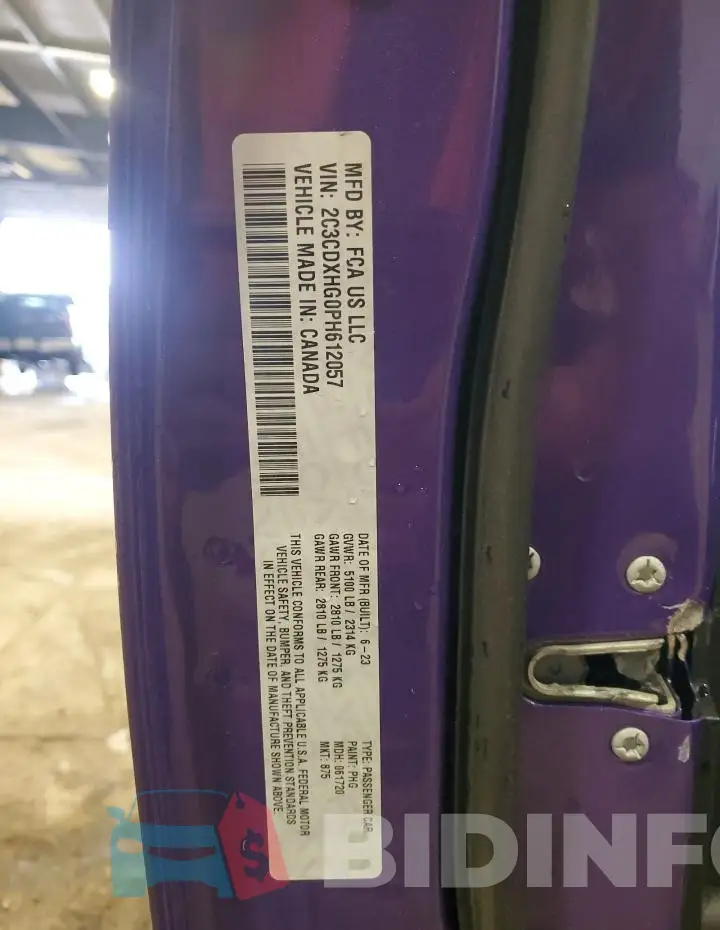 2C3CDXHG0PH612057 Photo# 12