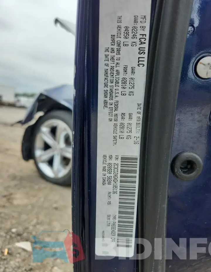 2C3CDZAGXGH185136 Photo# 12