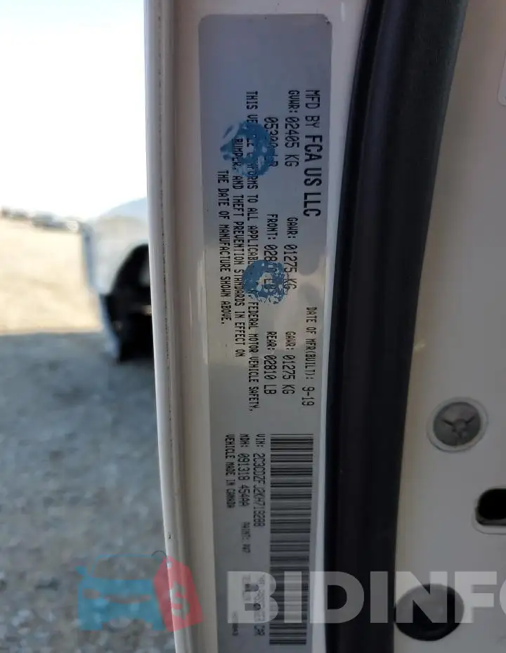 2C3CDZFJ2KH719288 Photo# 13