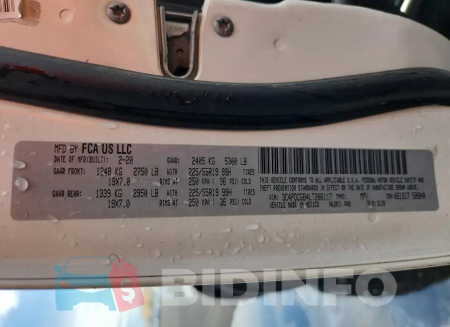 3C4PDCGB4LT206117 Photo# 13