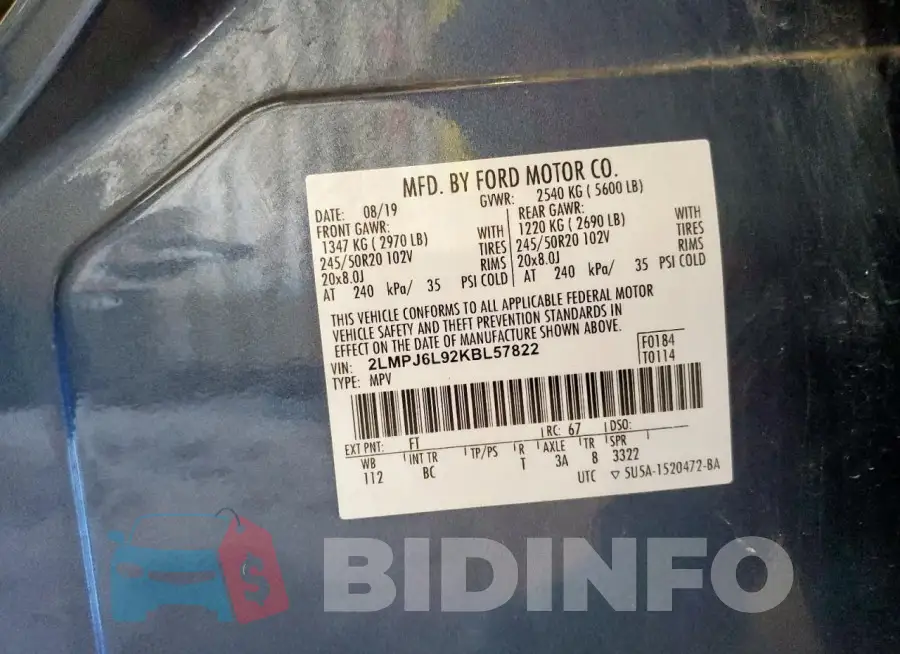 2LMPJ6L92KBL57822 Photo# 14