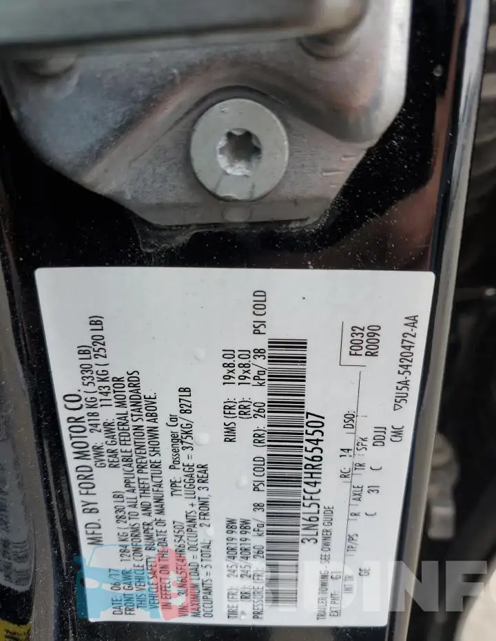 3LN6L5FC4HR654507 Photo# 12