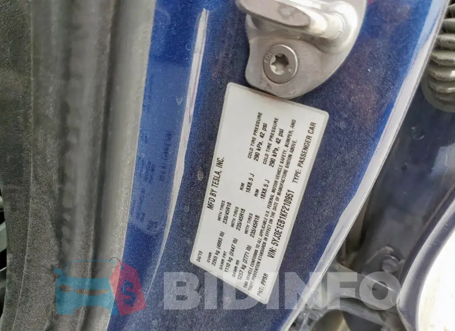 5YJ3E1EB1KF210951 Photo# 13