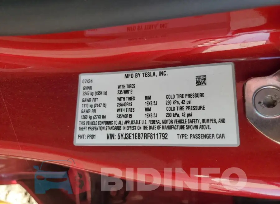 5YJ3E1EB7RF811792 Photo# 12