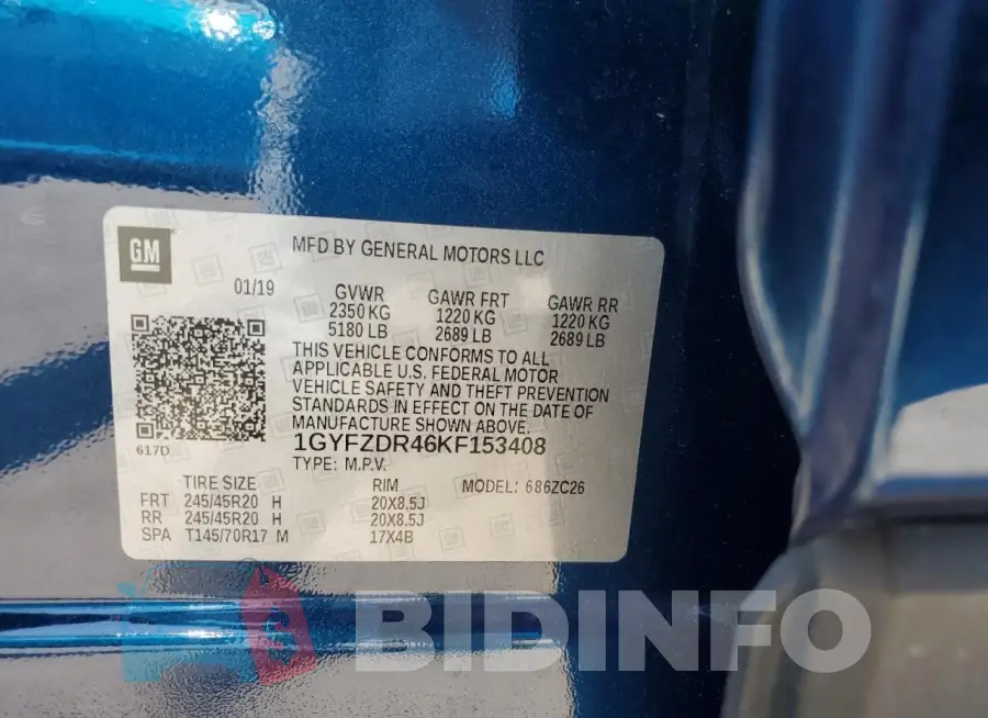 1GYFZDR46KF153408 Photo# 13